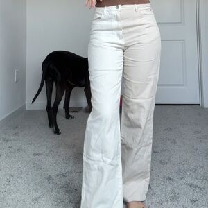Garage Two Toned Beige Wide Leg Jeans